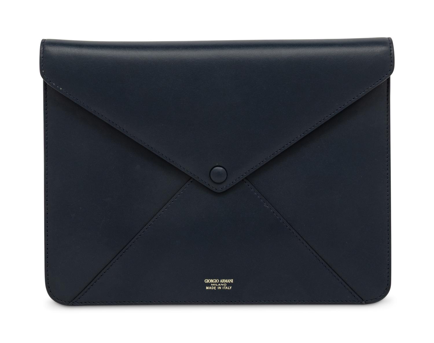 Giorgio Armani for Vanity Fair, Navy Leather Envelope Clutch