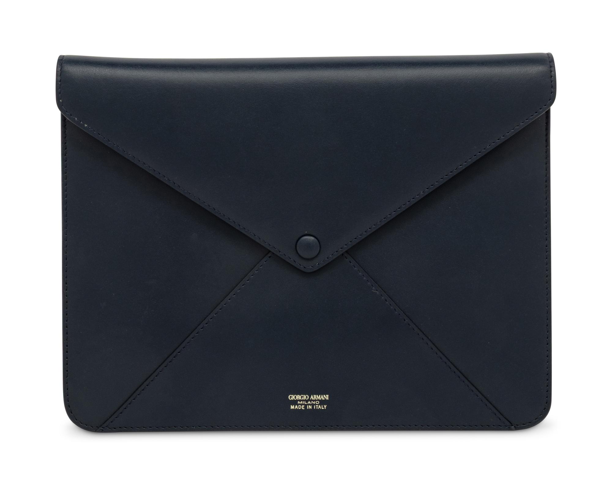 Giorgio Armani for Vanity Fair, Navy Leather Envelope Clutch