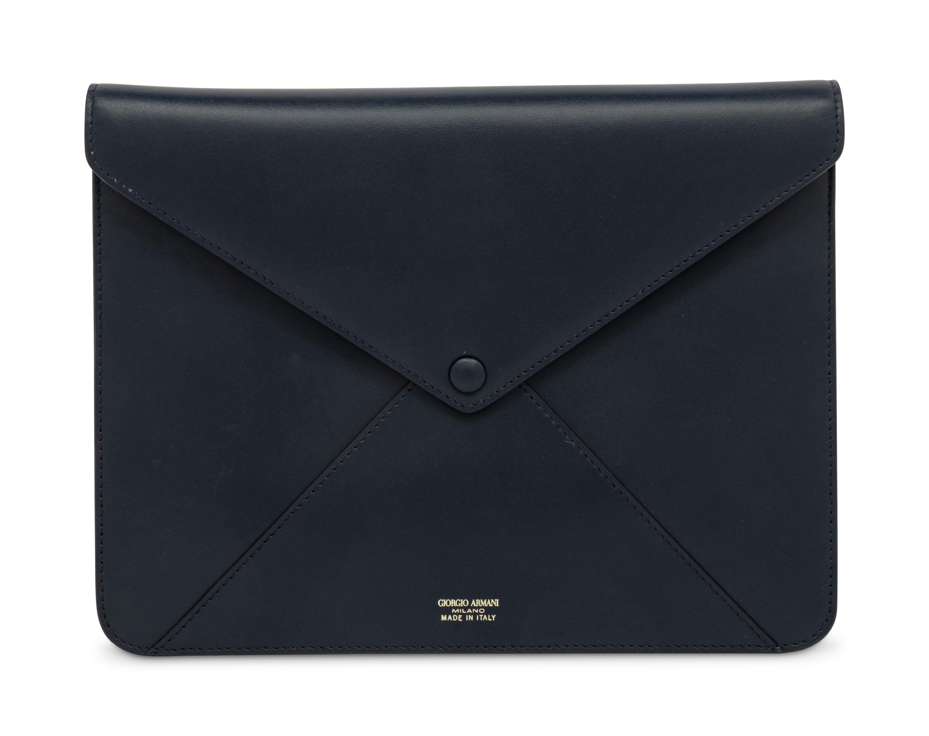 Giorgio Armani for Vanity Fair, Navy Leather Envelope Clutch
