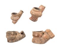 Four Akan Terra Cotta Pipe Fragments Length of longest 3 1/4 inches. — GHANA/IVORY COAST, 20TH CENTURY