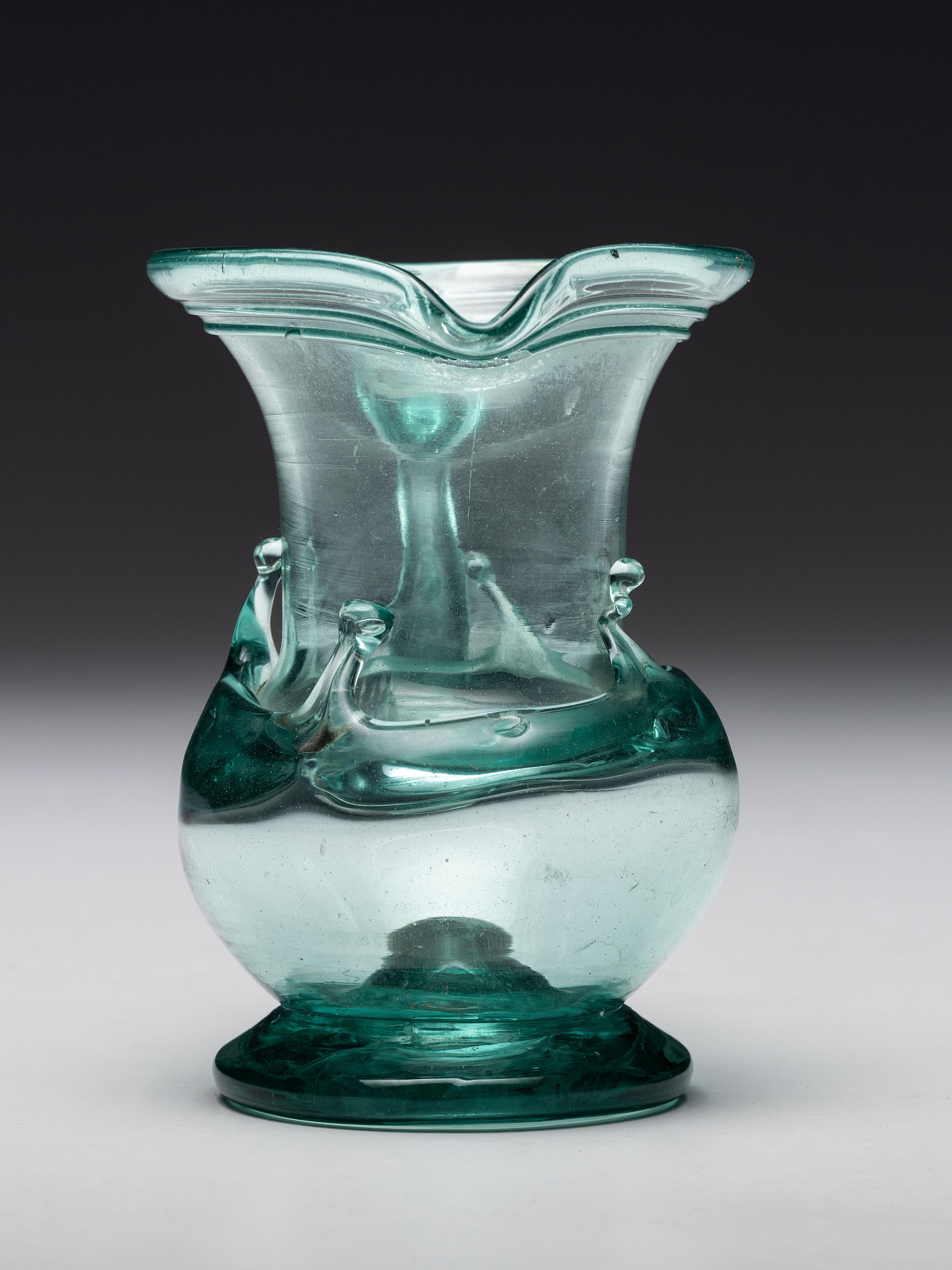 A South Jersey-Type Blown-Glass Cream Pitcher in Aqua