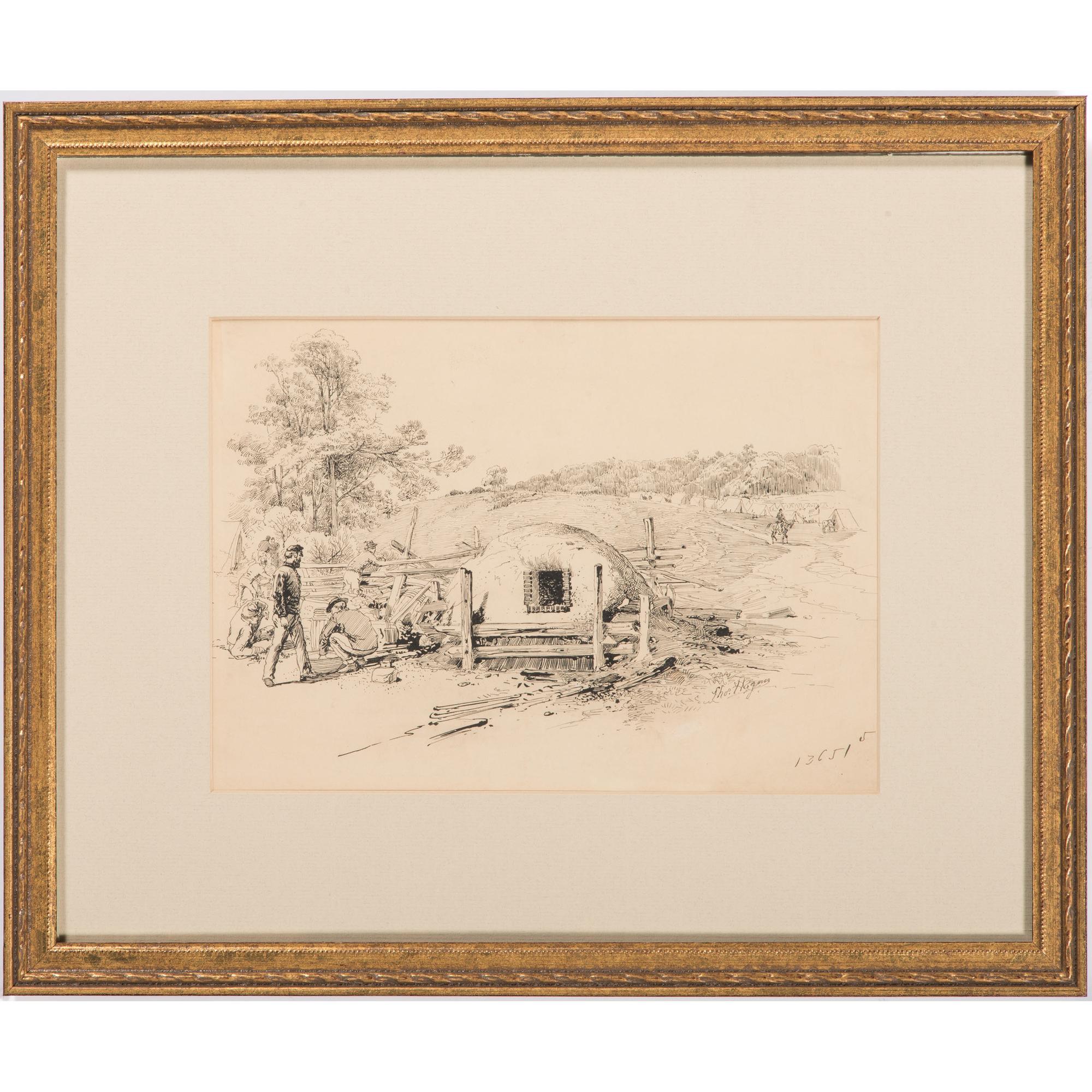 Camp Kitchen and General Burnside's Headquarters, Pen and Ink Sketches by Thomas Hogan