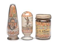 A Collection of John A. Adams Sand Art Bottles, Along with Custom Box and Unused Bottle