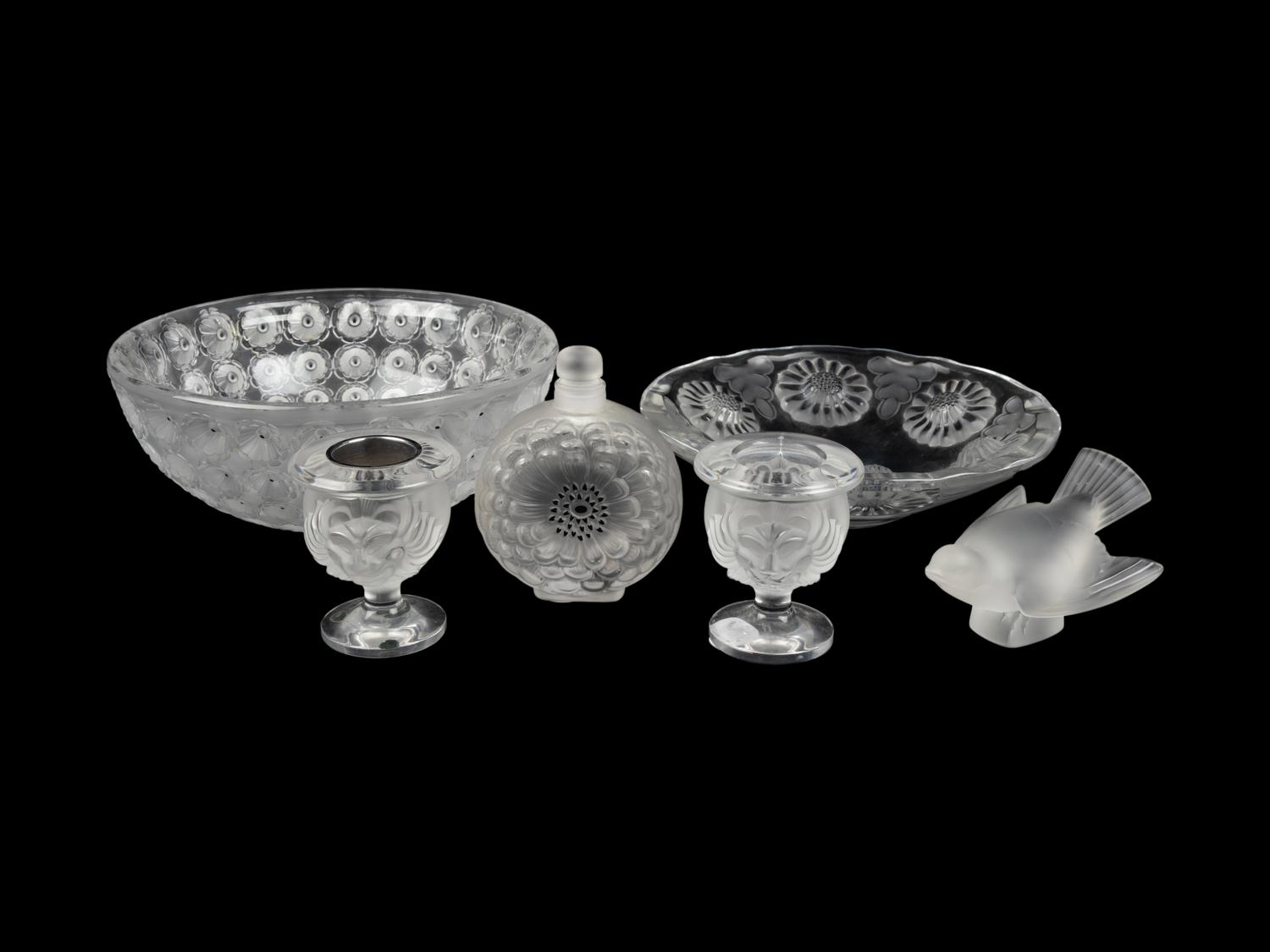 A Collection of Lalique Glass Table Articles