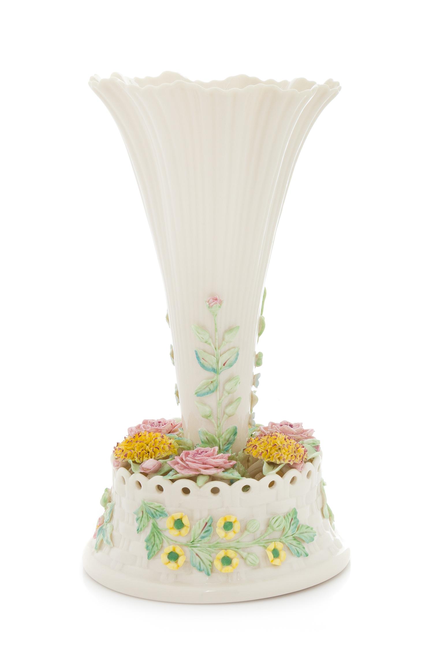 A Belleek Floral Centerpiece Height 11 inches. — SEVENTH GOLD MARK (1980-1993)