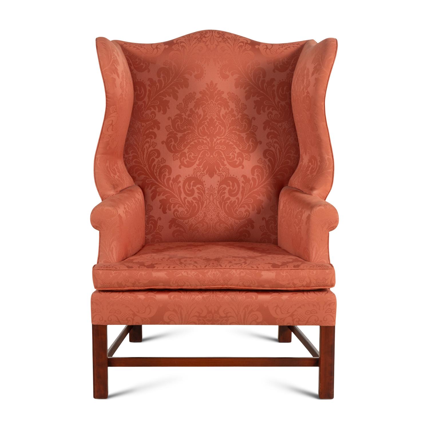 An American Cherrywood Wingback Armchair