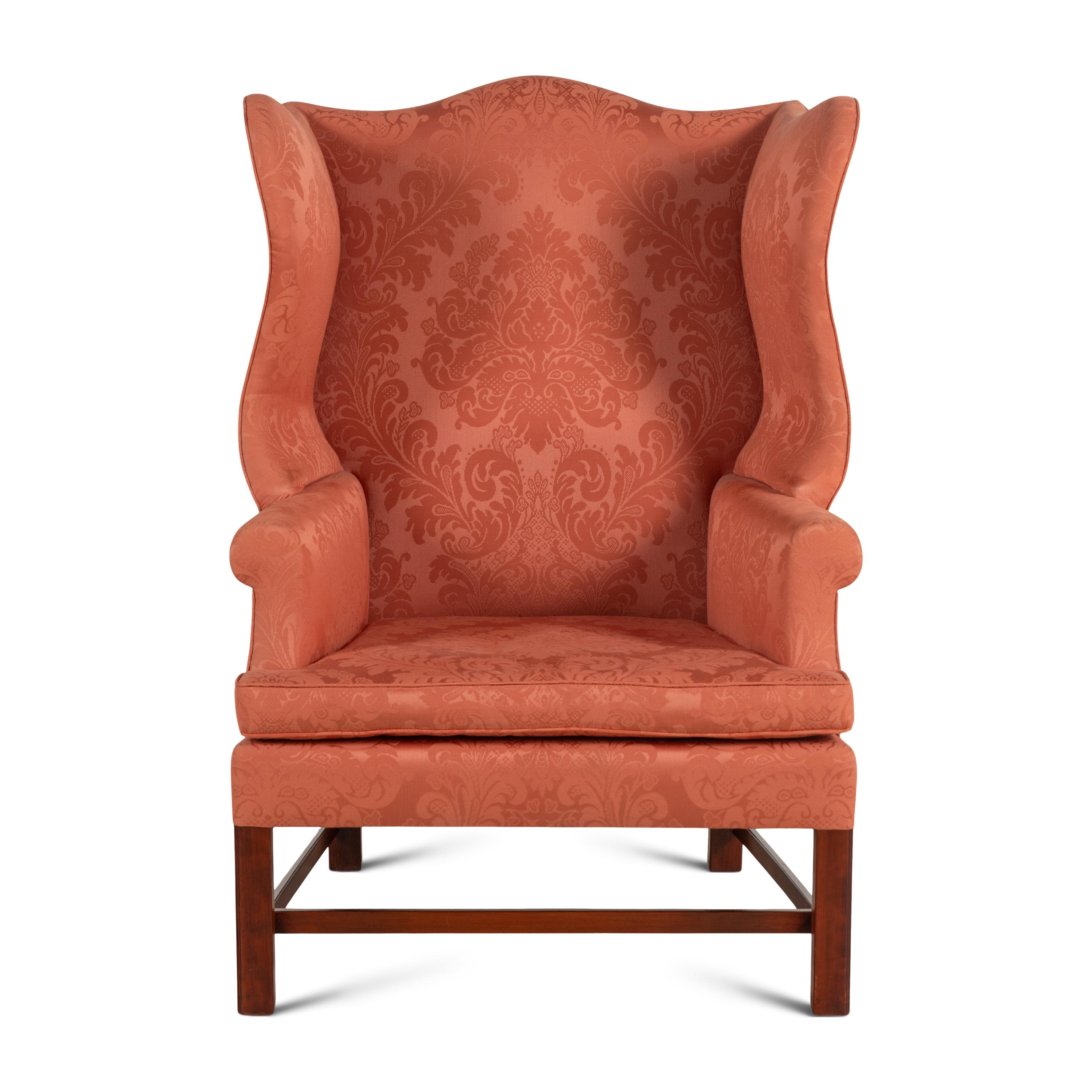 An American Cherrywood Wingback Armchair