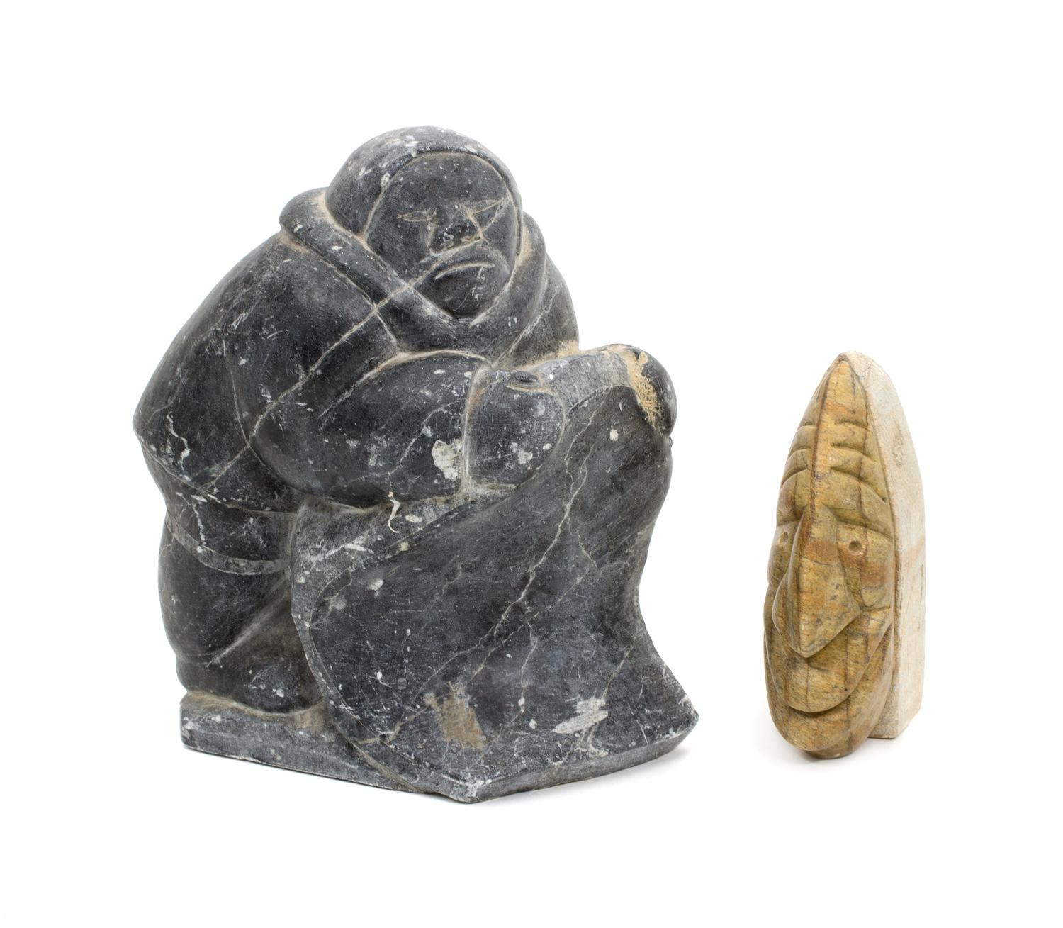 Inuit Carved Stone Sculpture Height 7 inches.