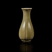 A Chinese grey-green-glazed lobed miniature vase Qing Dynasty, possibly 18th Century