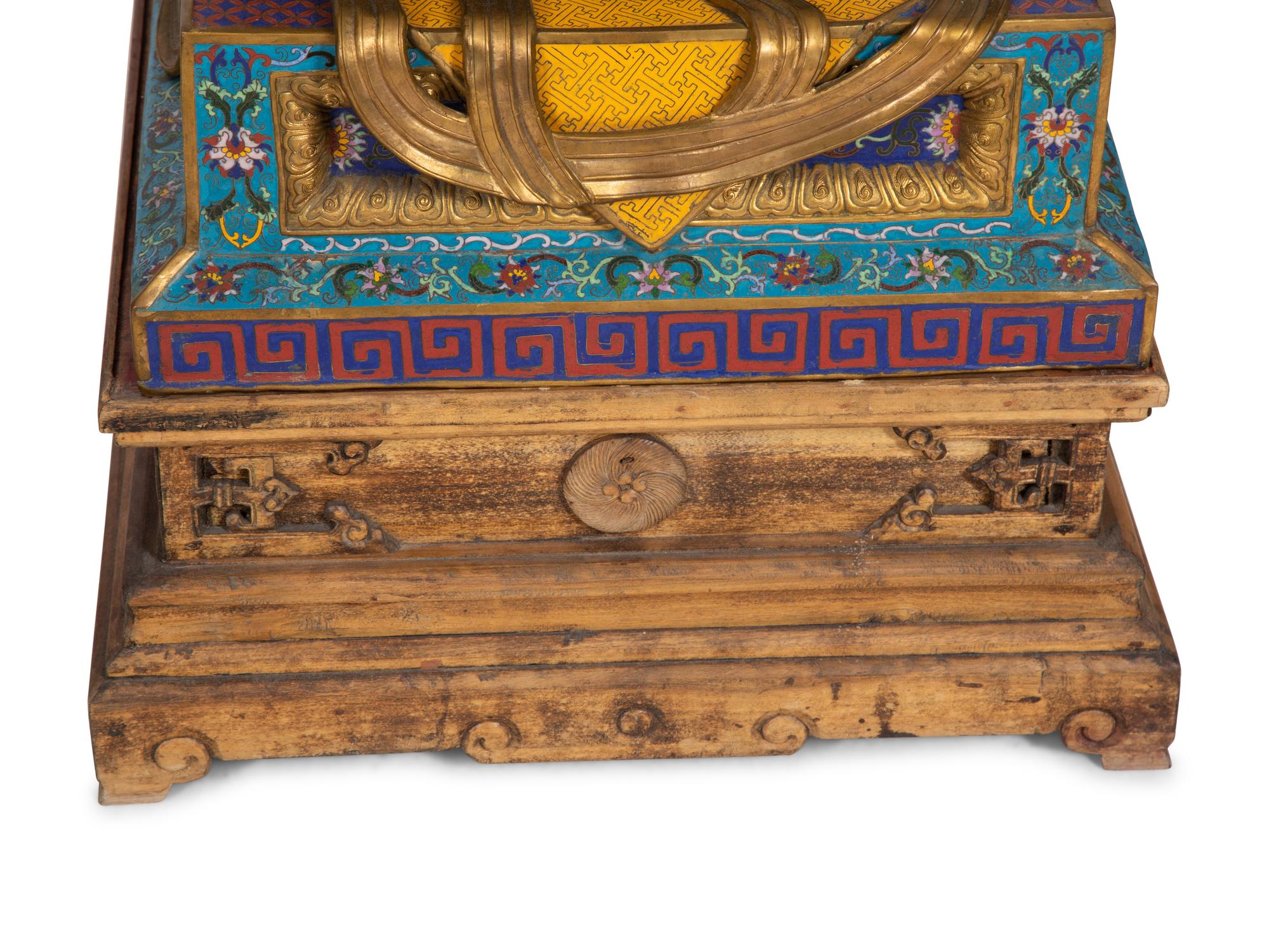 A Pair of Large Chinese Cloisonné Guardian Lions