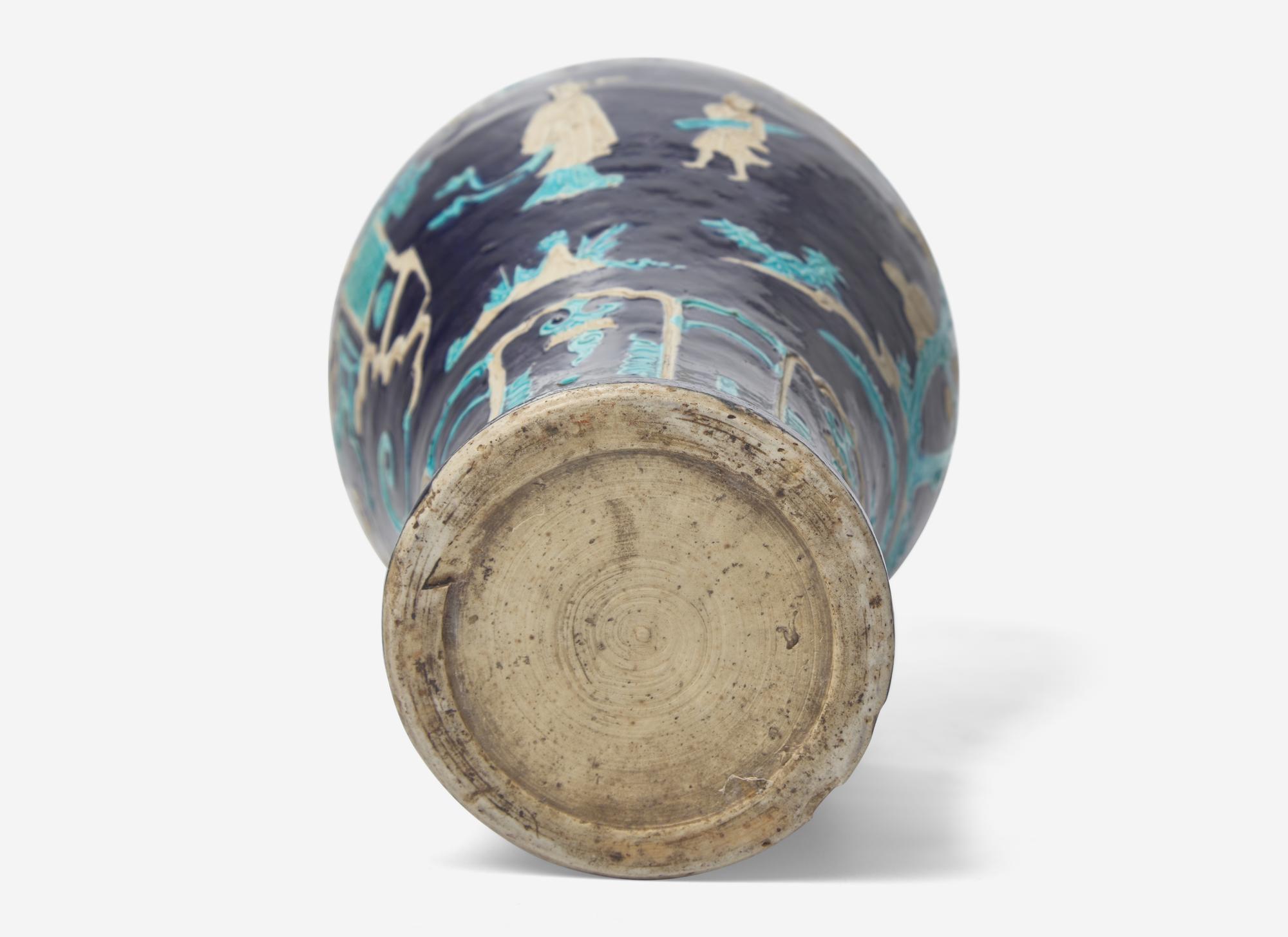 A Chinese Fahua 'Figural' Vase, Meiping
