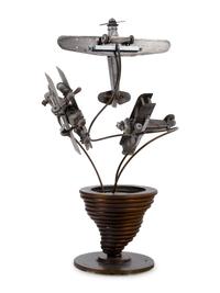A Contemporary Airplane Form Table Lamp