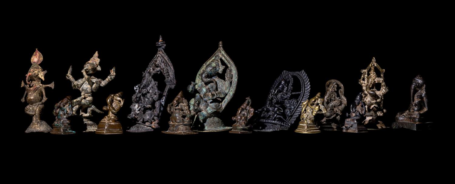 14 Indian and Southeast Asian Bronze Figures of Ganesha