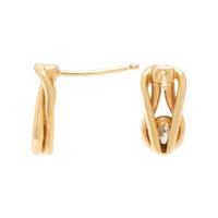 Diamond and Yellow Gold Knot Ring and Earrings