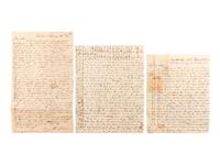 [WESTERN AMERICANA - NATIVE AMERICANS]. A group of 8 letters written by Stuart W. Case (1819-1879), most from Fayetteville, Arkansas, describing the Cherokee and forced emigration on the "Trail of Tears." Ca 1838-1840.