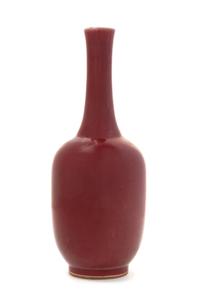 A Sang-de-Boeuf Glazed Porcelain Vase Height 8 5/8 inches.