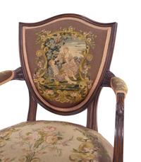 A Louis XVI Style Fauteuil with Needlepoint Upholstery