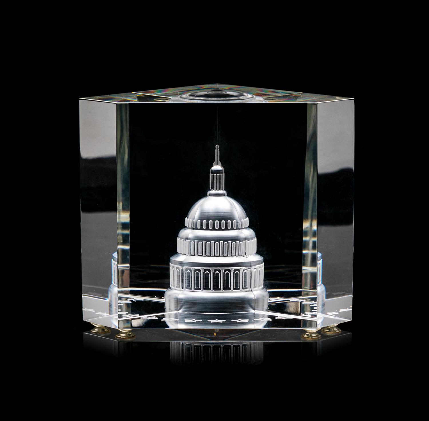 A Steuben Capitol Building Height 3 1/2 inches.
