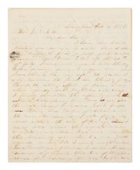 LINCOLN, Abraham (1809-1865). Autograph letter signed ("A. Lincoln") to Jesse O. Norton. Springfield, Illinois, 16 February 1855.