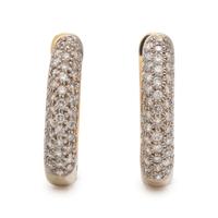 BICOLOR GOLD AND DIAMOND HOOP EARRINGS