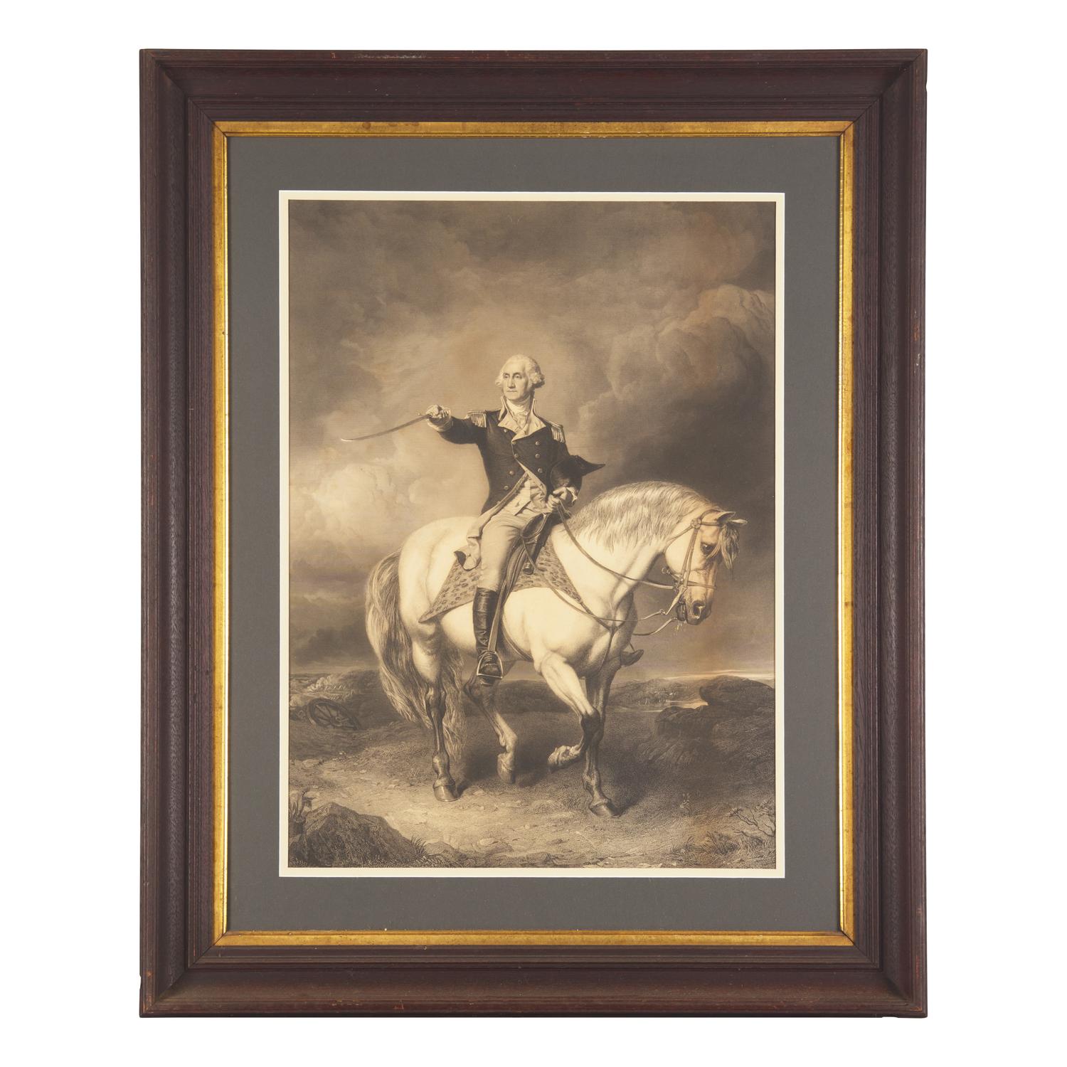 William Holl, The Younger (English, 1807-1871), After John Faed (English, 1819-1902), An Engraving: Washington Receiving a Salute on the Field of Trenton