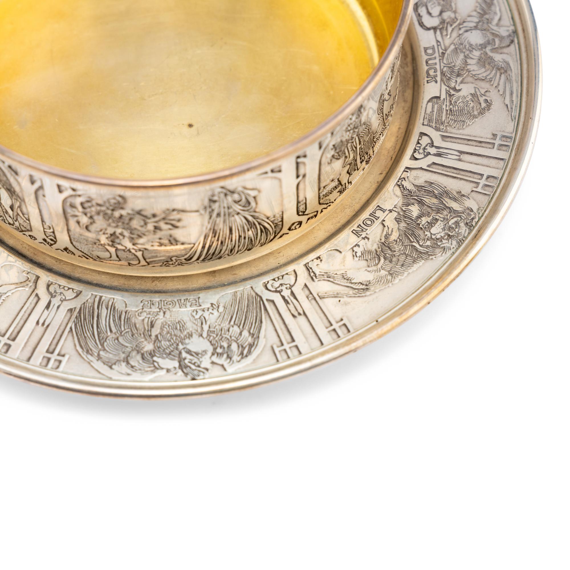 An American Silver Children's Bowl and Underplate