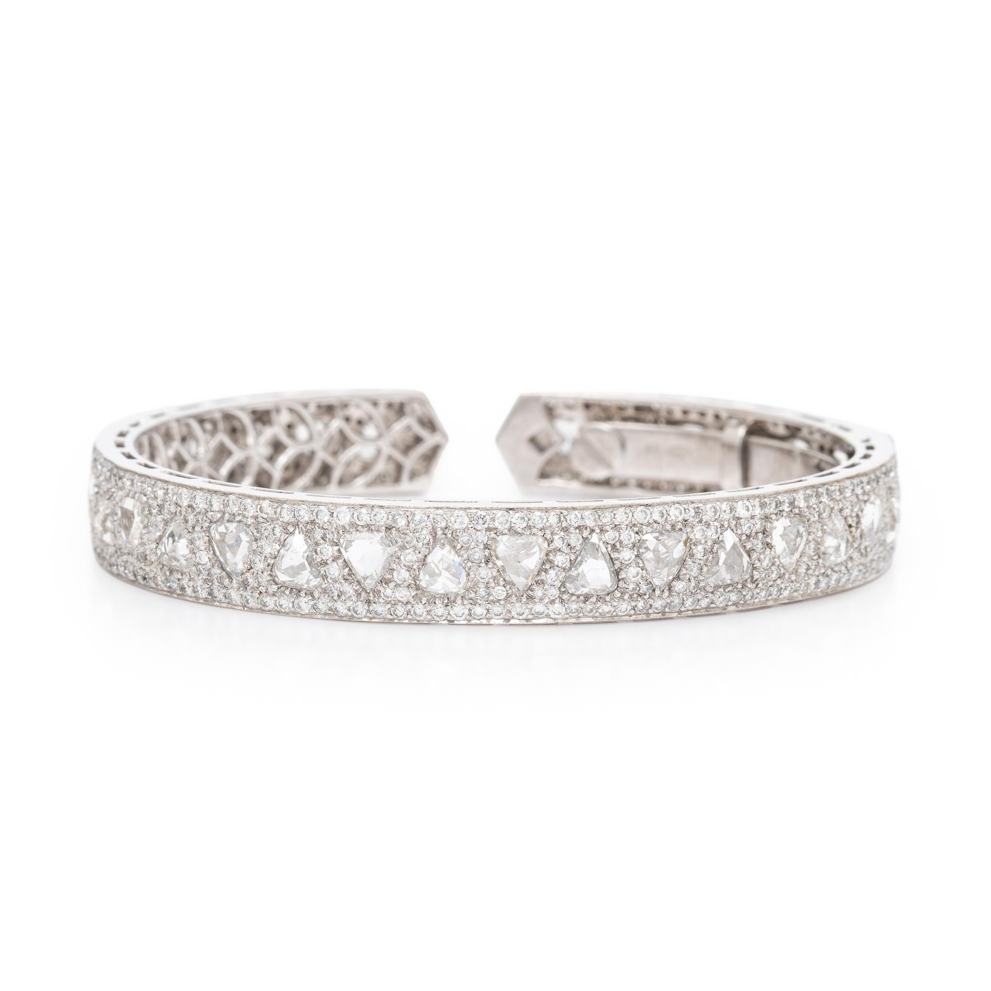 Diamond and White Gold Cuff Bracelet