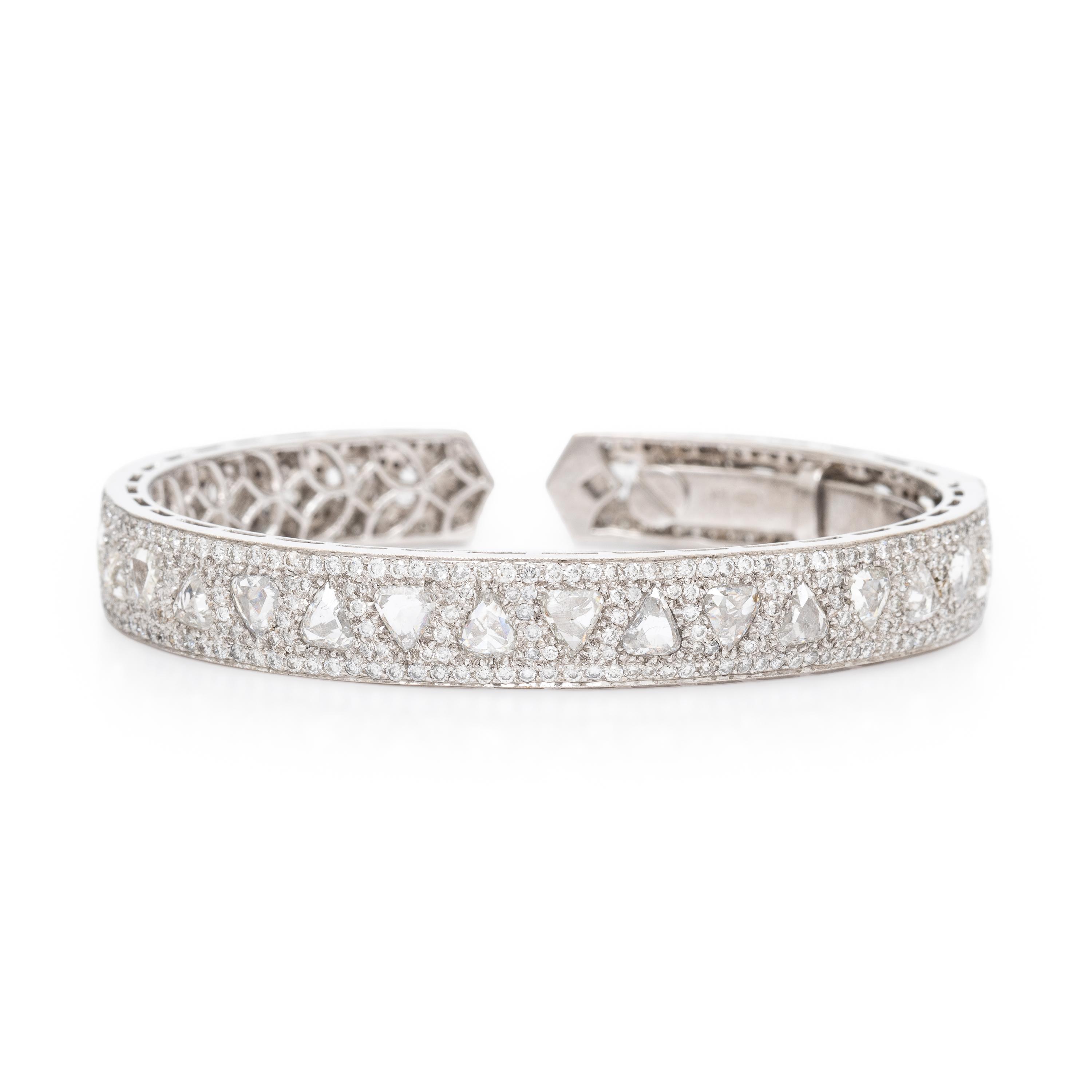 Diamond and White Gold Cuff Bracelet