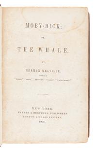 MELVILLE, Herman (1819-1891). Moby-Dick; or, the Whale . New York: Harper & Brothers, 1851.