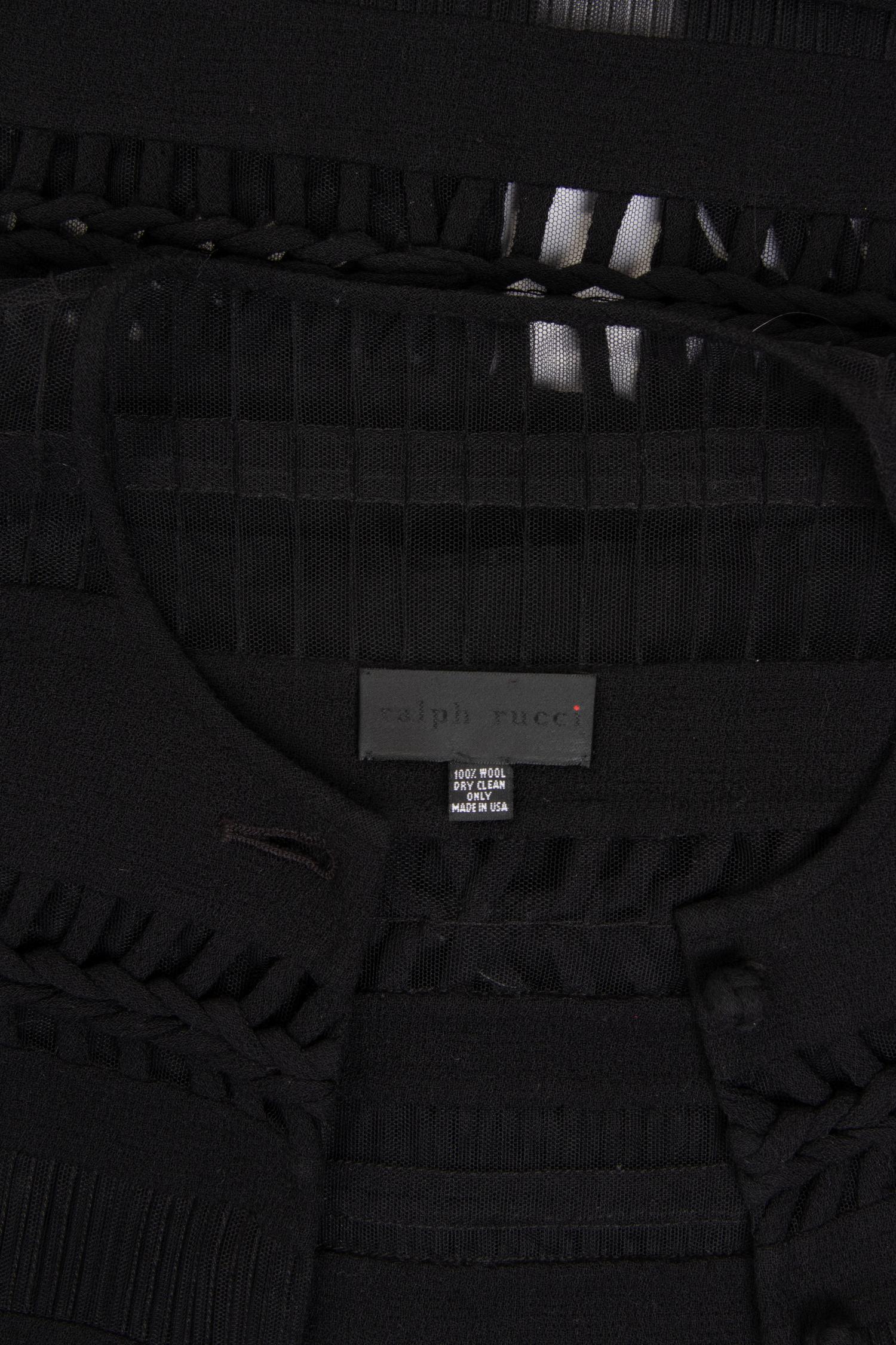 Ralph Rucci Wool Crepe and Net Banded Jacket, 2000-10s