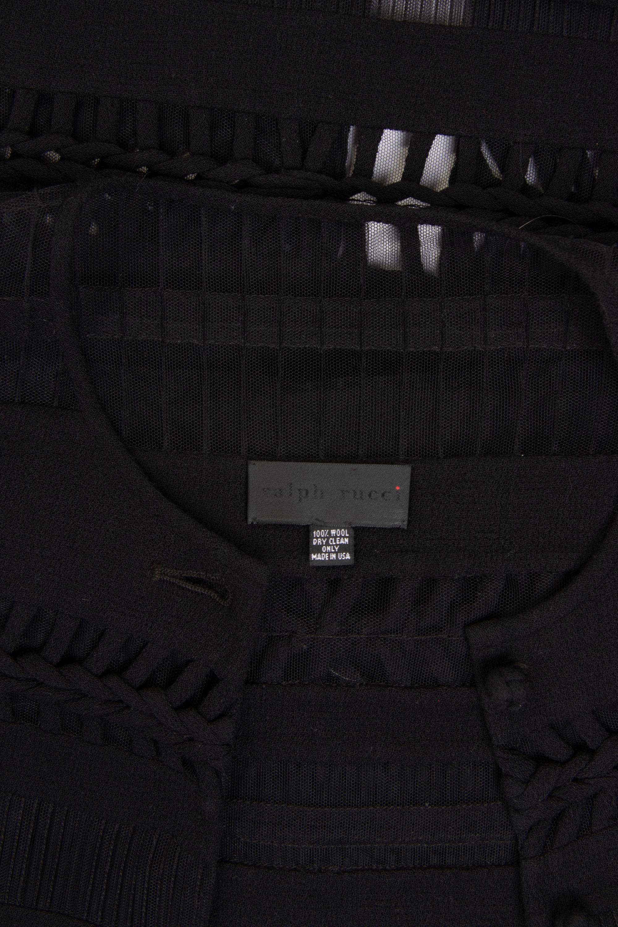 Ralph Rucci Wool Crepe and Net Banded Jacket, 2000-10s