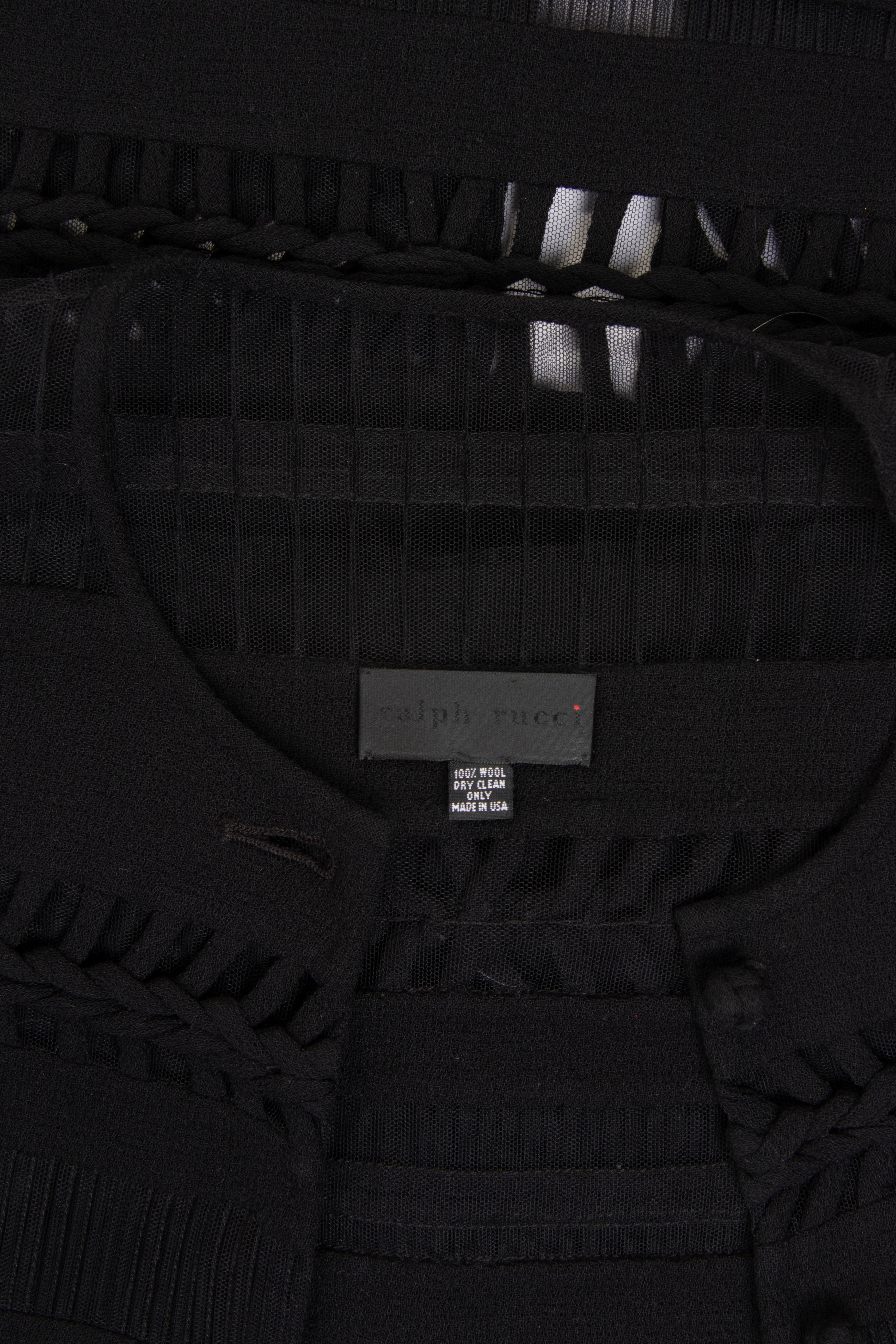 Ralph Rucci Wool Crepe and Net Banded Jacket, 2000-10s