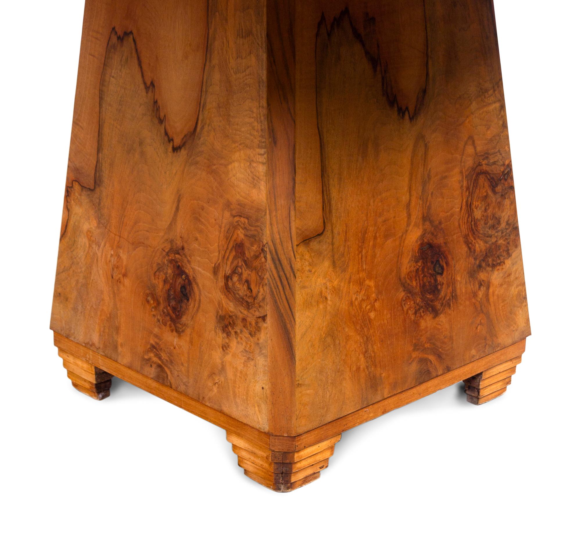 An Art Deco Walnut and Marble-Top Breakfast Table