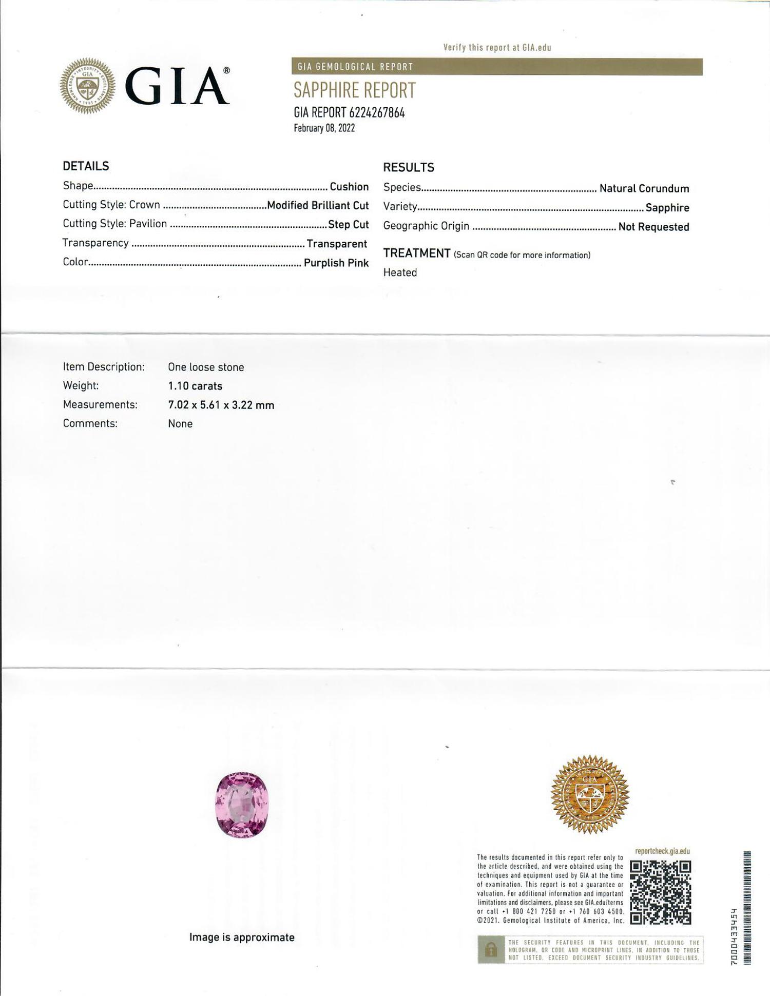 PURPLISH PINK SAPPHIRE AND DIAMOND RING