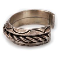 Heavy Stamped Sterling Silver and Twisted Wire Cuff Bracelet