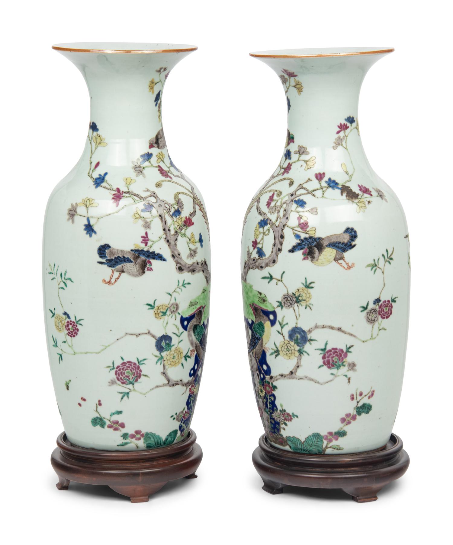 A Pair of Chinese Export Porcelain Vases