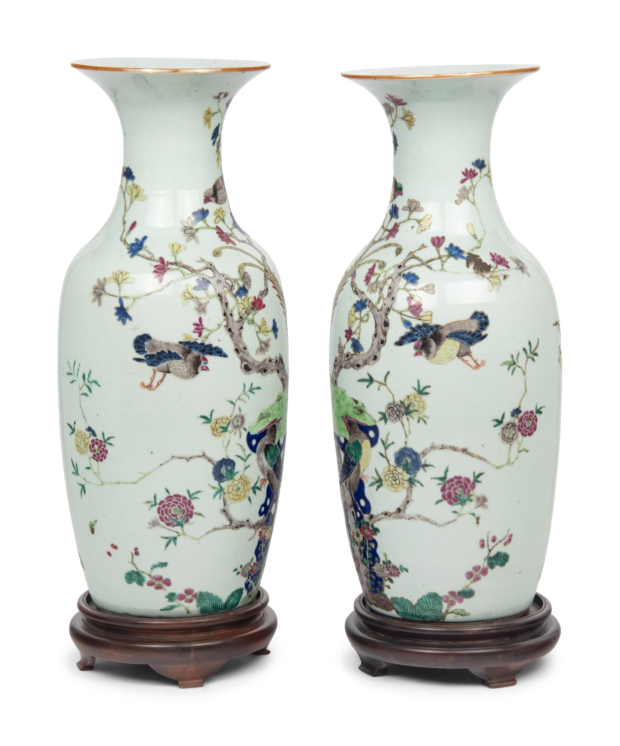 A Pair of Chinese Export Porcelain Vases