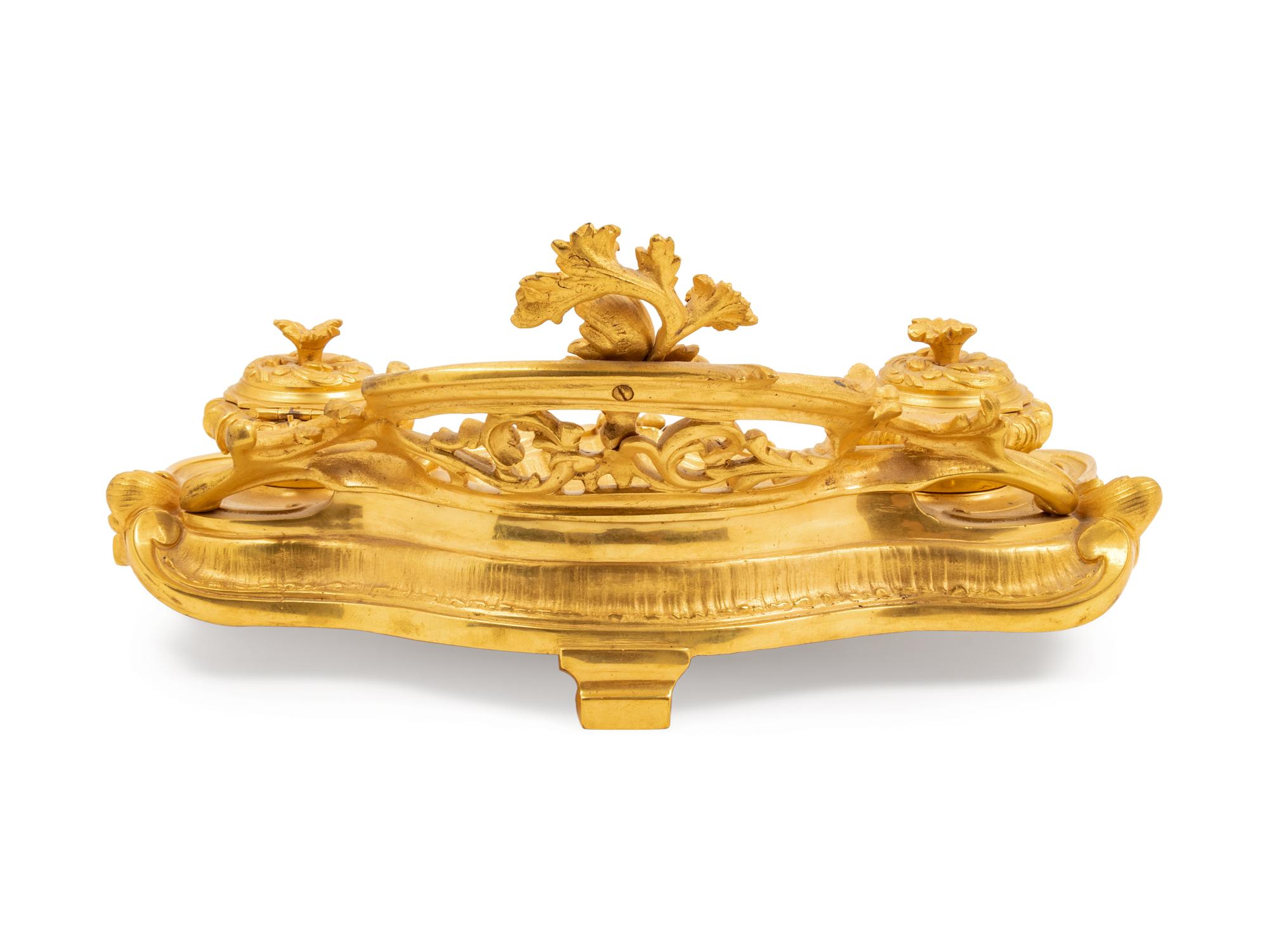 A Louis XV Style Gilt Bronze Encrier