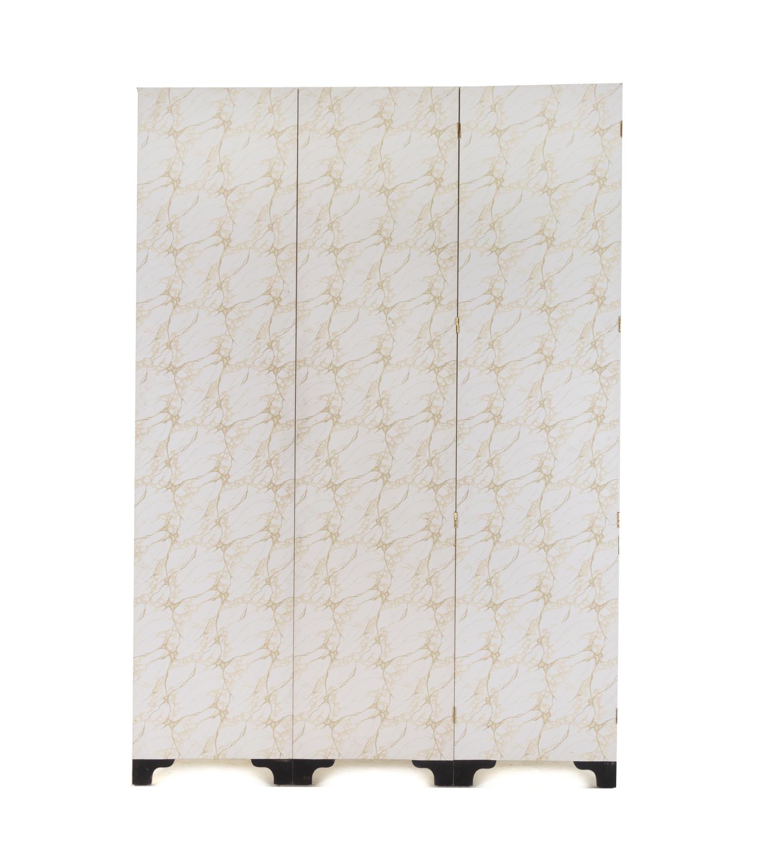 A Set of Three Jean Zuber et Cie Les Vues d'Amérique du Nord Wallpaper Panels Mounted to a Three-Panel Floor Screen