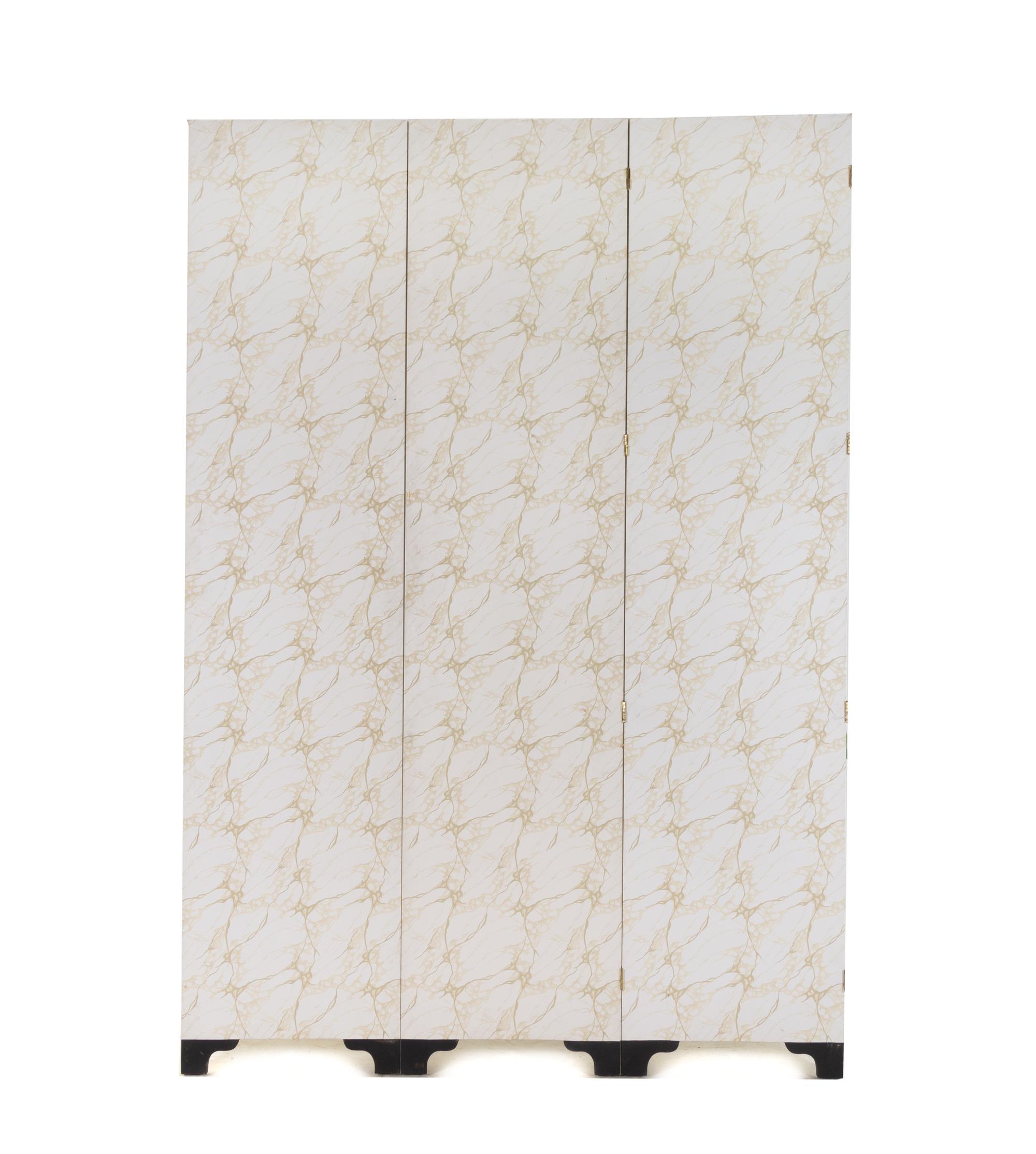 A Set of Three Jean Zuber et Cie Les Vues d'Amérique du Nord Wallpaper Panels Mounted to a Three-Panel Floor Screen
