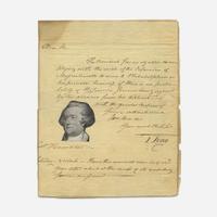 [Hamilton, Alexander] Lear, Tobias Autograph letter, signed