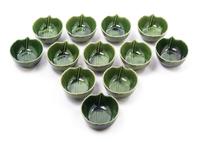 Twenty Porcelain Leaf-Form Bowls Length of largest 5 1/2 inches. — 20TH CENTURY