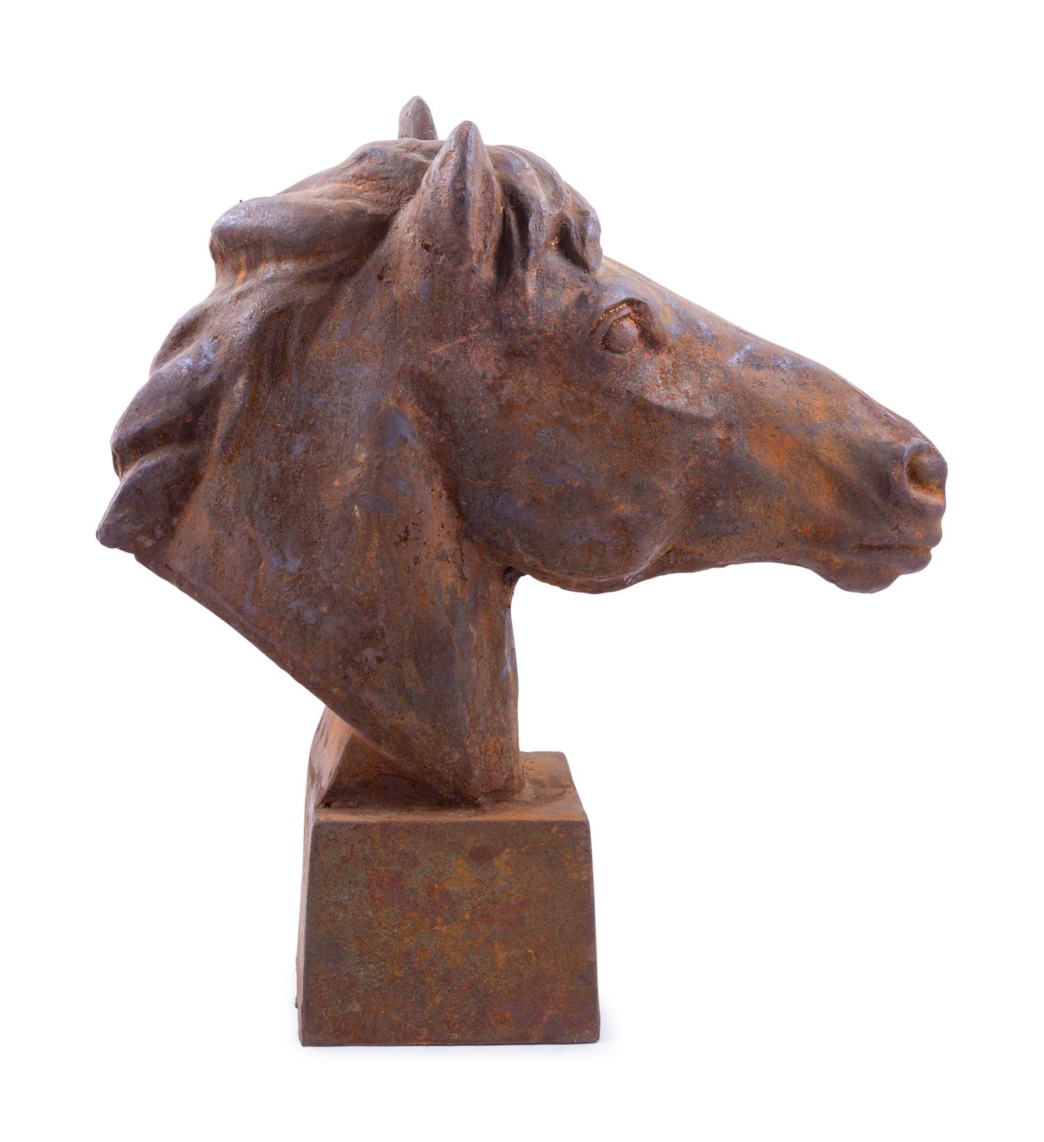 A Pair of French Cast Iron Horse Heads