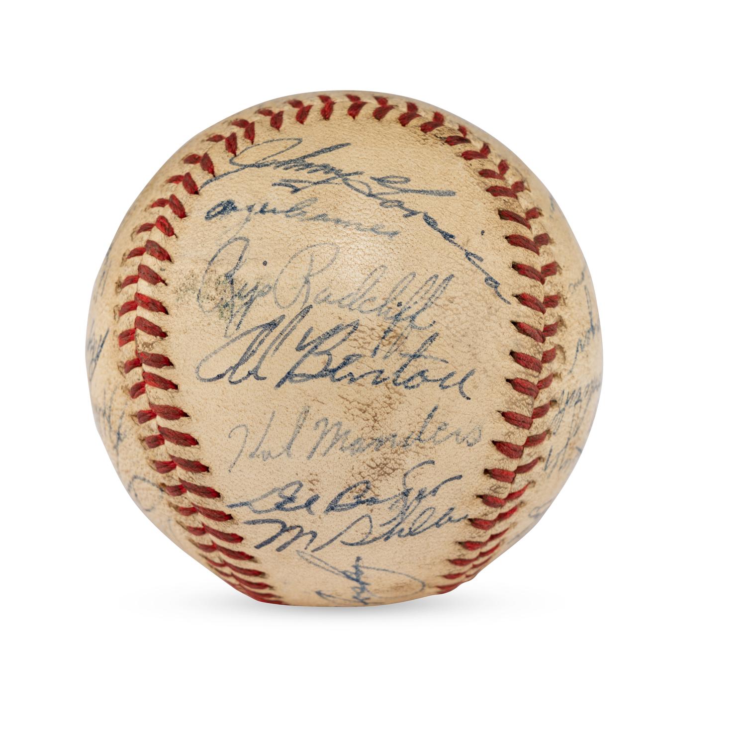 A 1942 Detroit Tigers Team Signed Autograph Baseball Featuring Charlie Gehringer (JSA Letter of Authenticity),