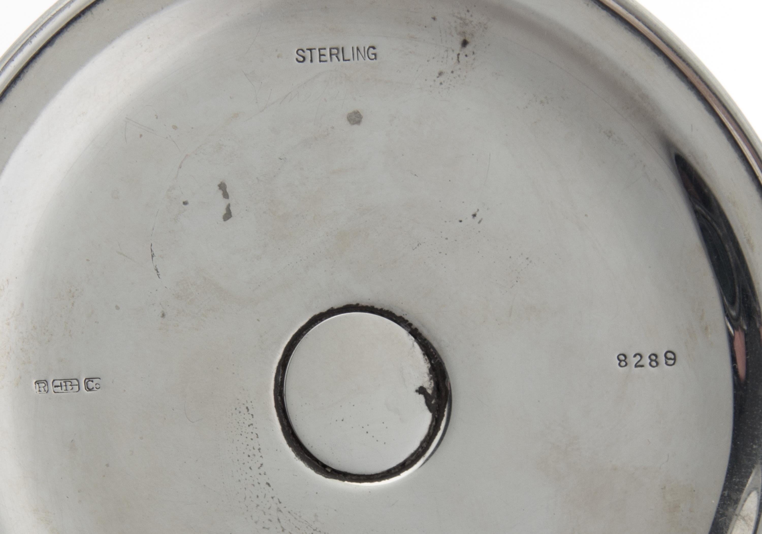 An American Silver and Enameled Vase, R. Blackington & Co., North Attleboro, MA, of tapering form, the body having a guilloche enamel b
