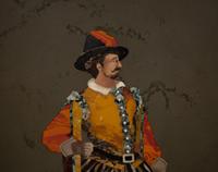 An Italian Pietra Dura Plaque Depicting a Swiss Guard