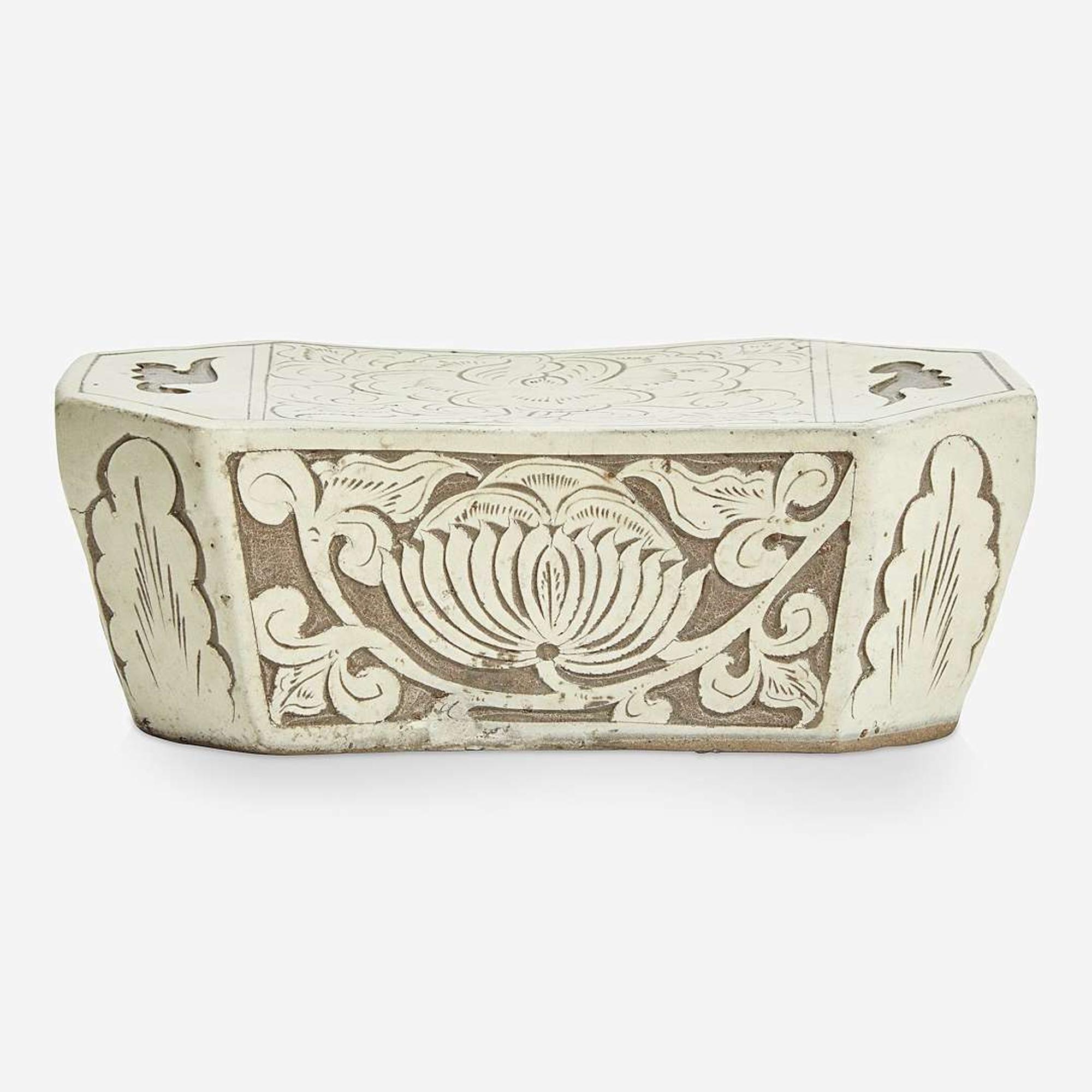 A Chinese Cizhou carved-slip decorated pottery pillow Northern Song Dynasty