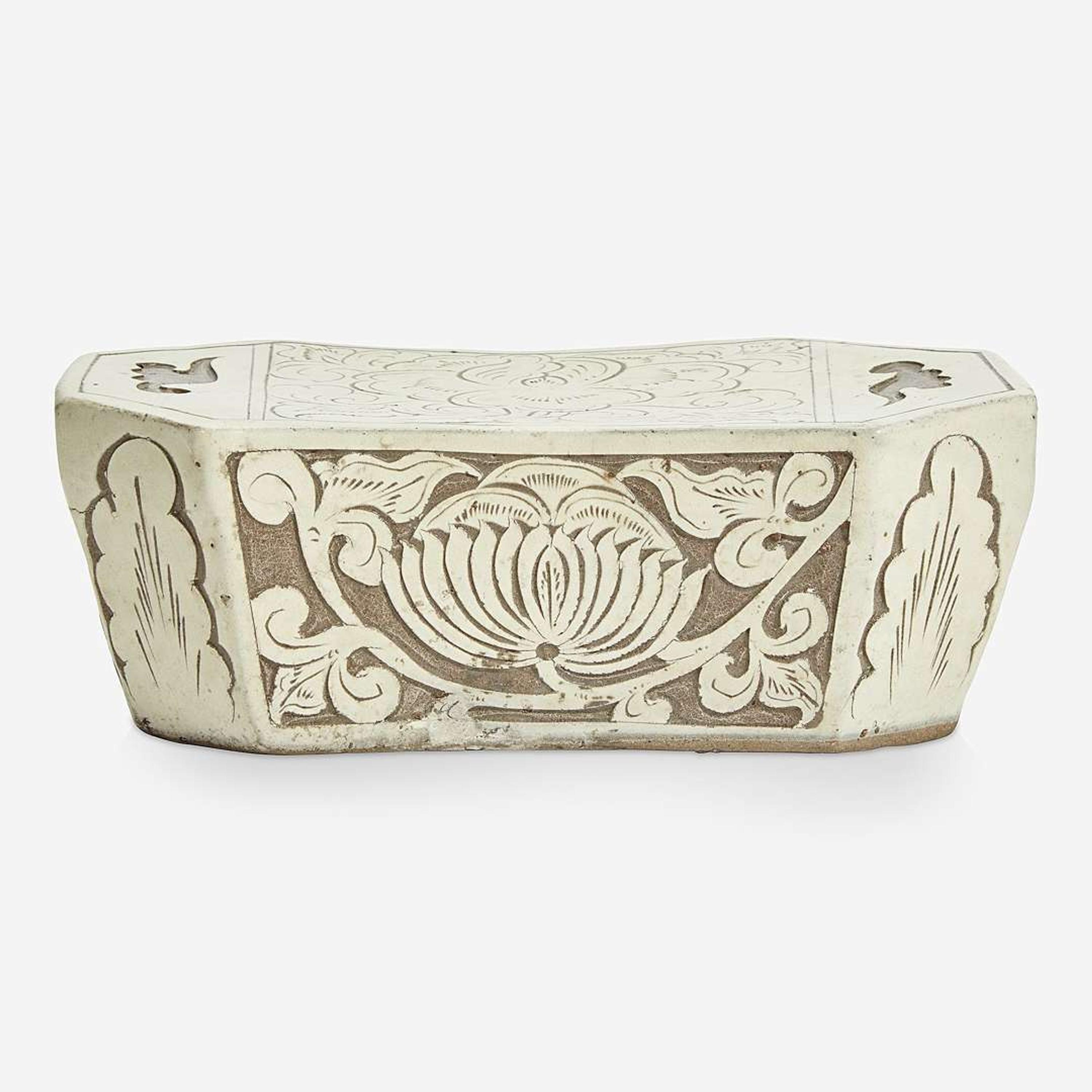 A Chinese Cizhou carved-slip decorated pottery pillow Northern Song Dynasty