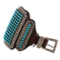 Stamped Silver and Petit Point Turquoise Ketoh Lot is located and will ship from Denver, Colorado.