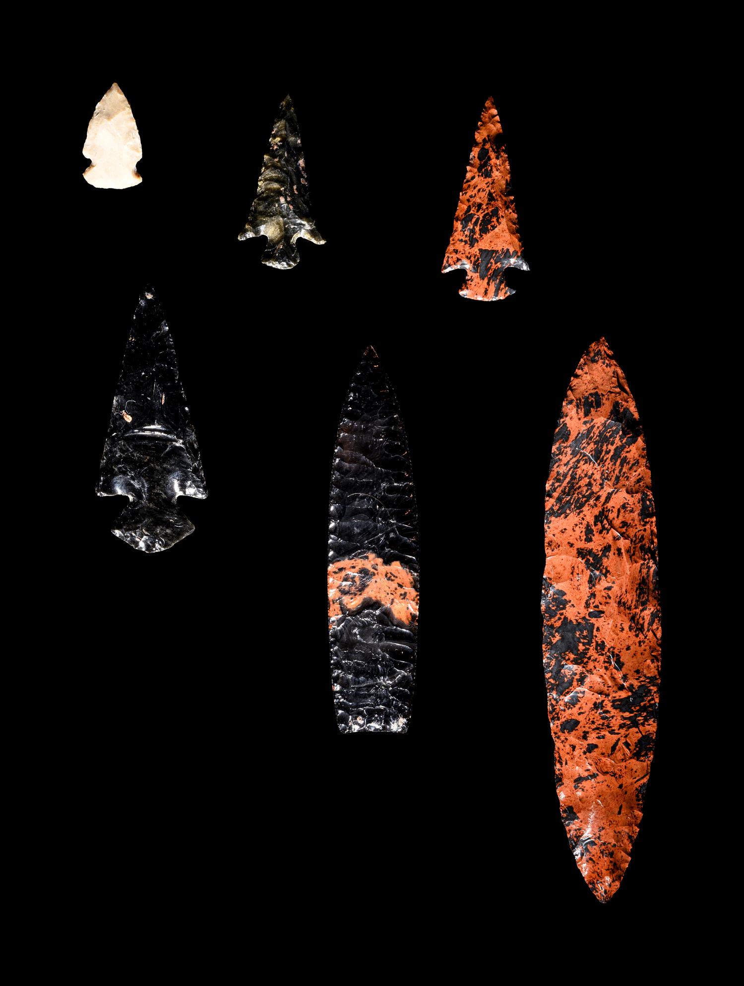 A Group of Six Colima Style Stone Tools